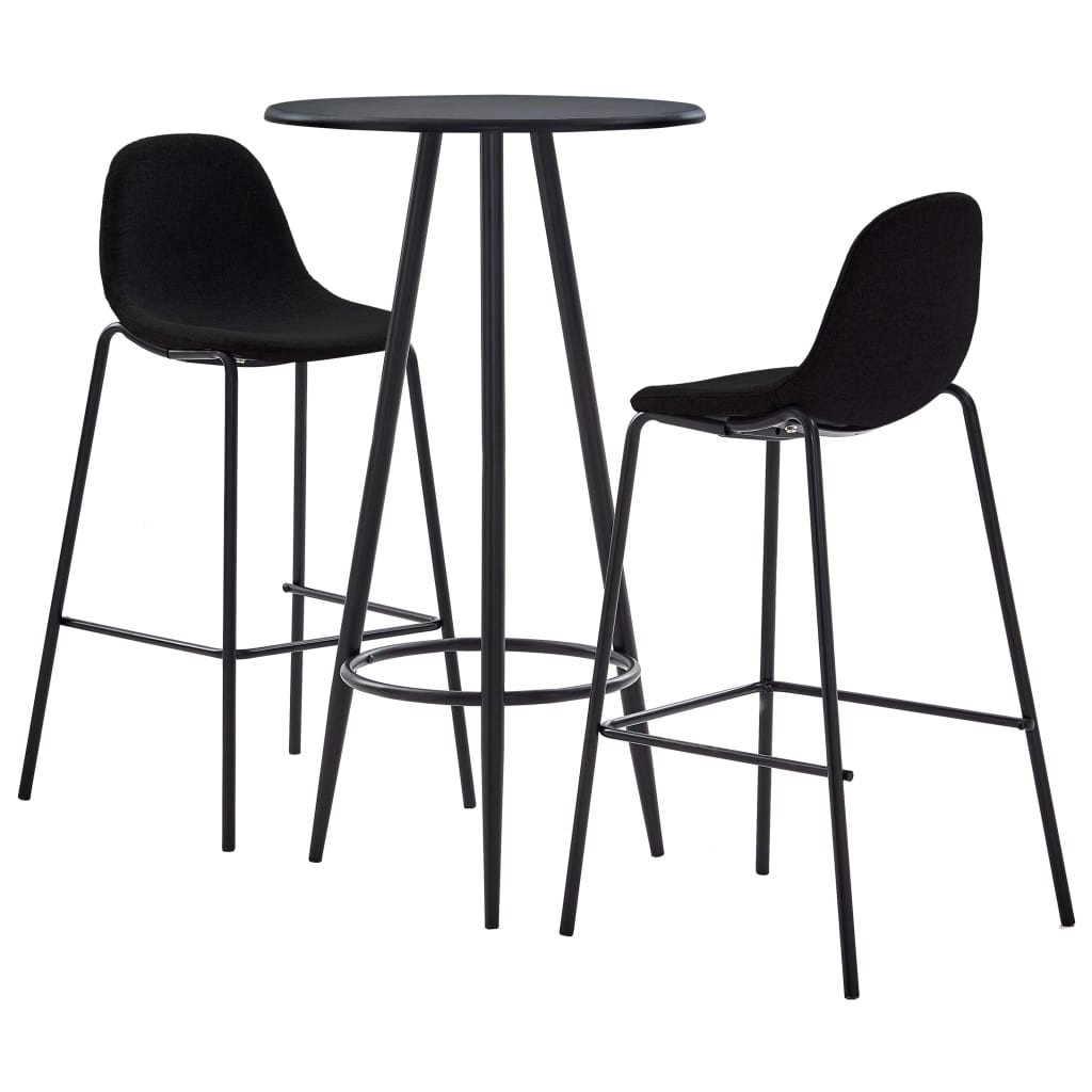 3-delige Barset stof zwart is nu te koop bij PeponiXL, paradijselijk wonen!