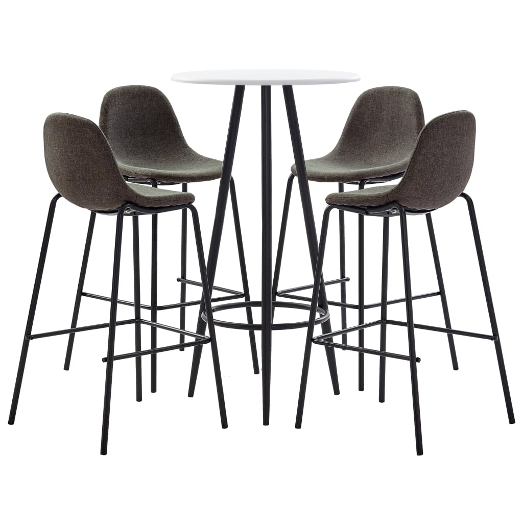 5-delige Barset stof donkergrijs is nu te koop bij PeponiXL, paradijselijk wonen!