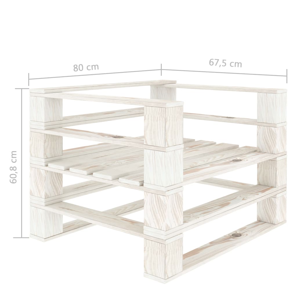 Tuinfauteuil pallet hout wit is nu te koop bij PeponiXL, paradijselijk wonen!
