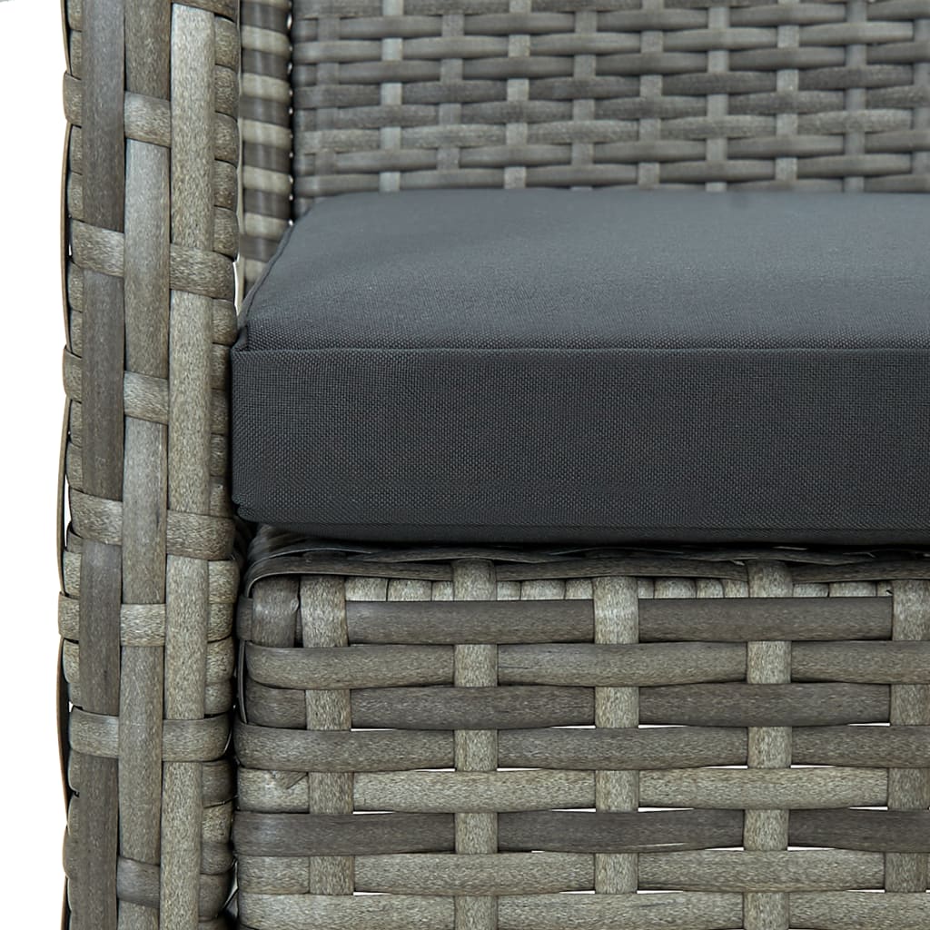 Tuinbank 3-zits met kussen poly rattan grijs is nu te koop bij PeponiXL, paradijselijk wonen!