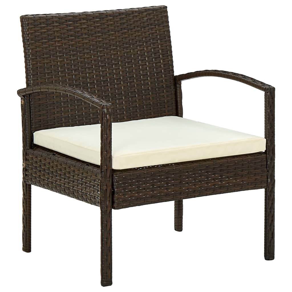 Tuinstoel met kussen poly rattan bruin is nu te koop bij PeponiXL, paradijselijk wonen!