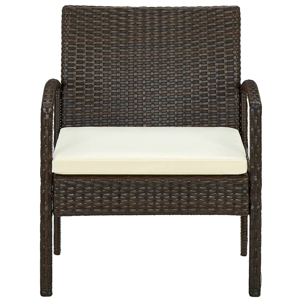 Tuinstoel met kussen poly rattan bruin is nu te koop bij PeponiXL, paradijselijk wonen!