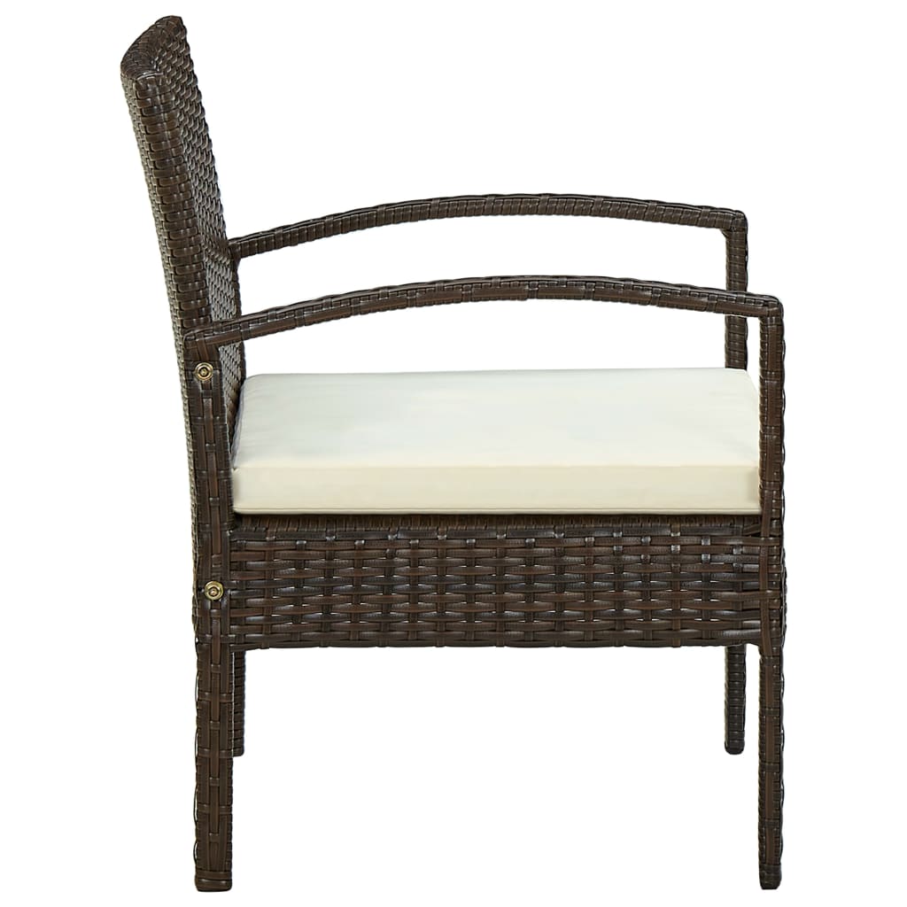 Tuinstoel met kussen poly rattan bruin is nu te koop bij PeponiXL, paradijselijk wonen!