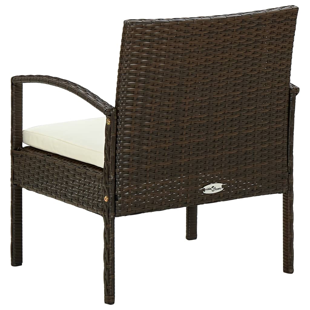 Tuinstoel met kussen poly rattan bruin is nu te koop bij PeponiXL, paradijselijk wonen!