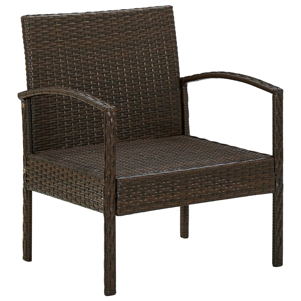 Tuinstoel met kussen poly rattan bruin is nu te koop bij PeponiXL, paradijselijk wonen!