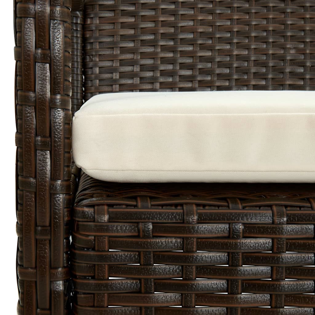 Tuinstoel met kussen poly rattan bruin is nu te koop bij PeponiXL, paradijselijk wonen!