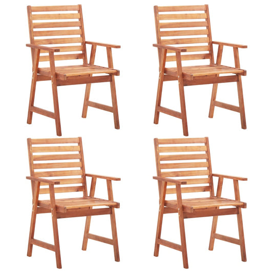 Tuinstoelen 4 st massief acaciahout is nu te koop bij PeponiXL, paradijselijk wonen!