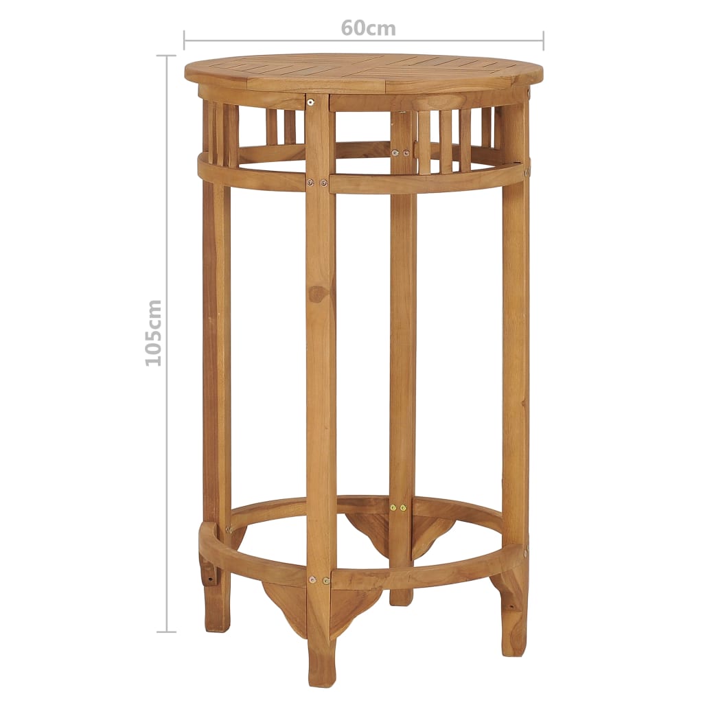 Bartafel Ø60 cm massief teakhout is nu te koop bij PeponiXL, paradijselijk wonen!