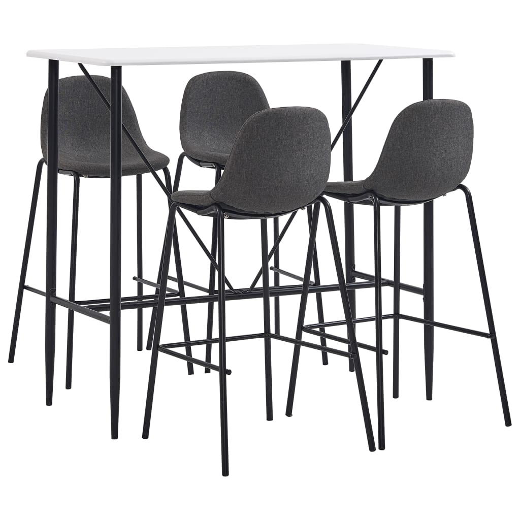5-delige Barset stof donkergrijs is nu te koop bij PeponiXL, paradijselijk wonen!