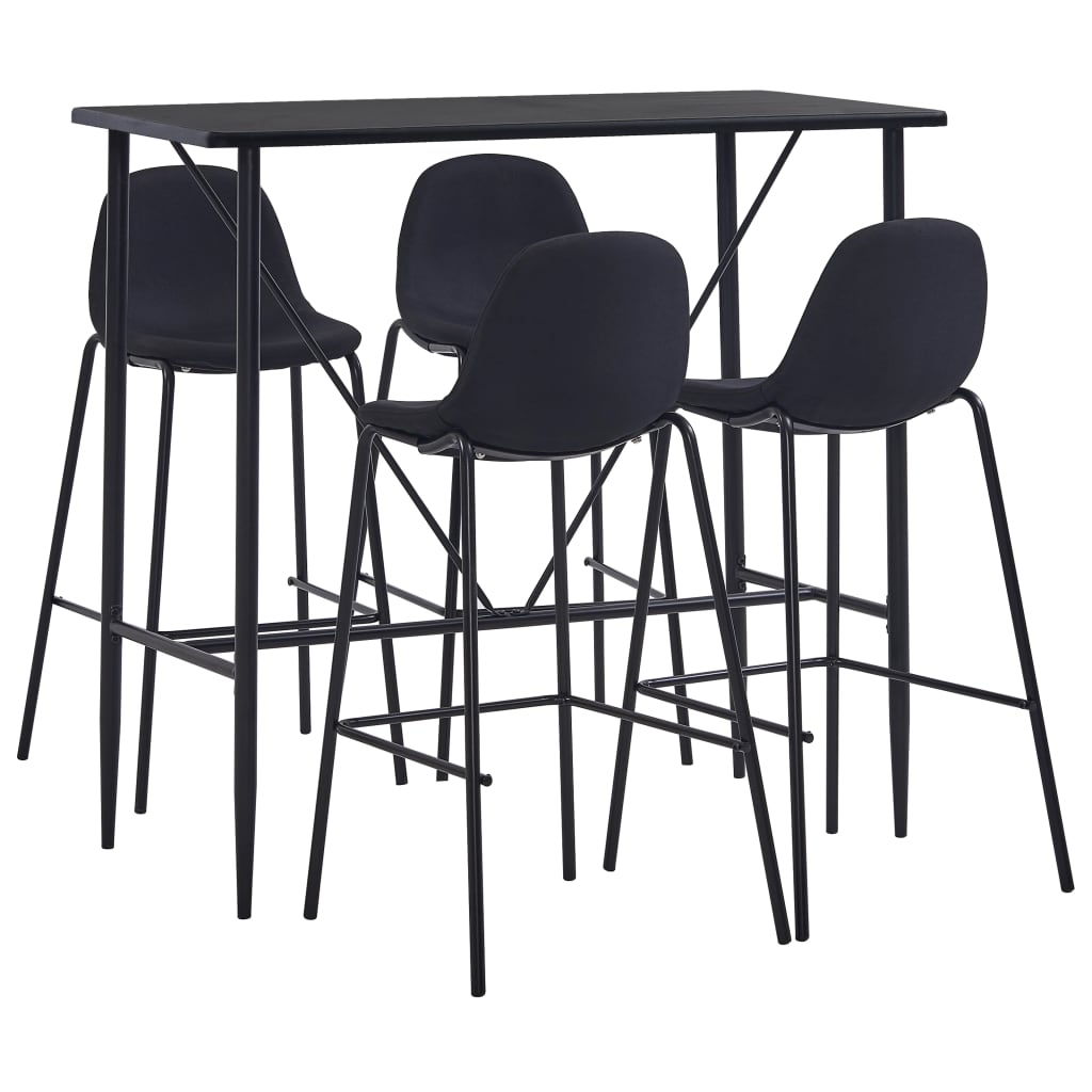 5-delige Barset stof zwart is nu te koop bij PeponiXL, paradijselijk wonen!