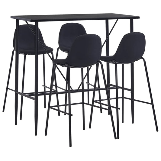 5-delige Barset stof zwart is nu te koop bij PeponiXL, paradijselijk wonen!