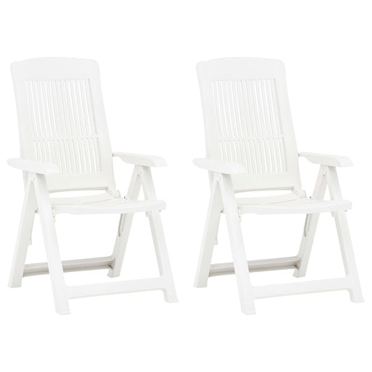Tuinstoelen 2 st verstelbaar kunststof wit is nu te koop bij PeponiXL, paradijselijk wonen!