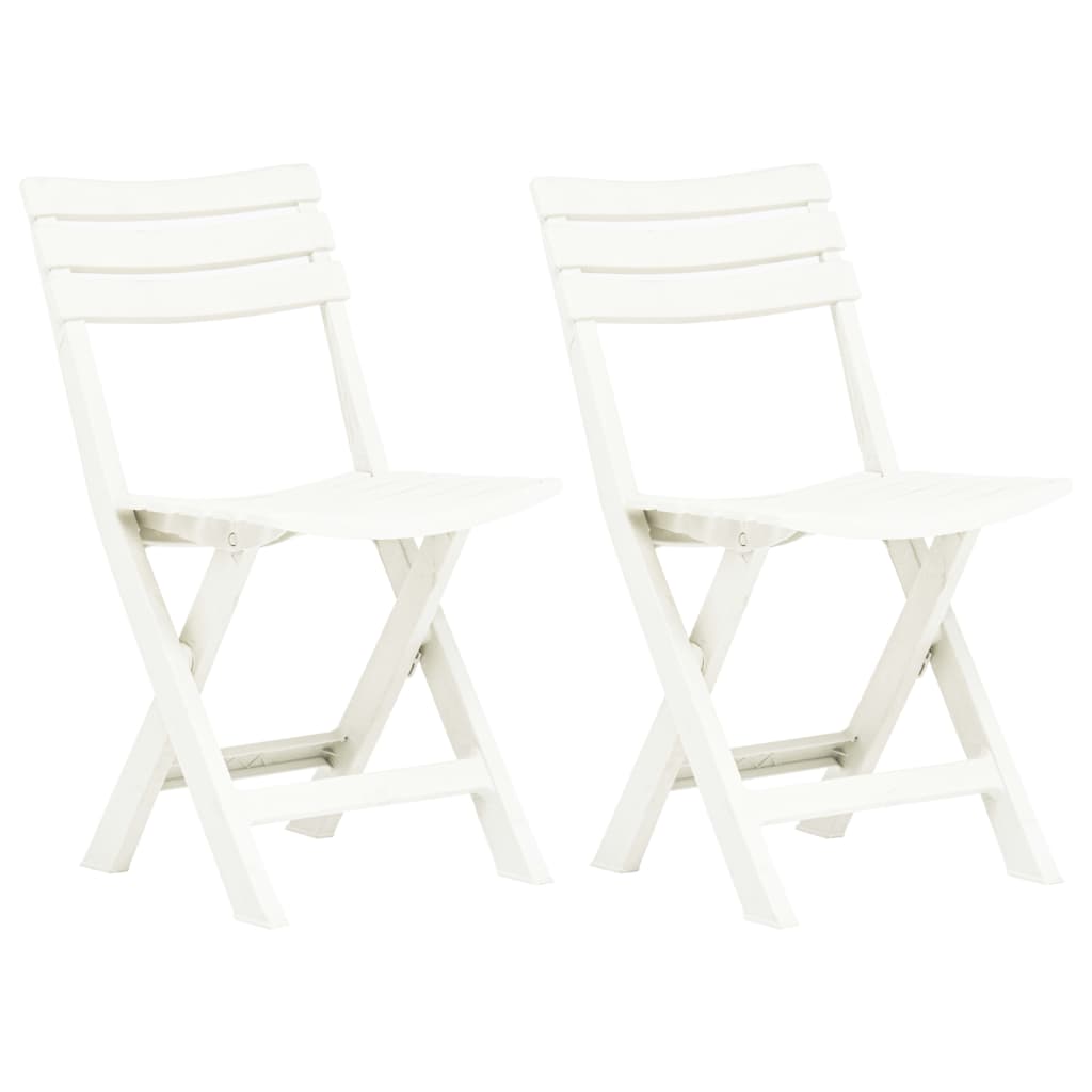 Tuinstoelen inklapbaar 2 st kunststof wit is nu te koop bij PeponiXL, paradijselijk wonen!