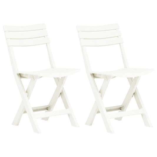 Tuinstoelen inklapbaar 2 st kunststof wit is nu te koop bij PeponiXL, paradijselijk wonen!