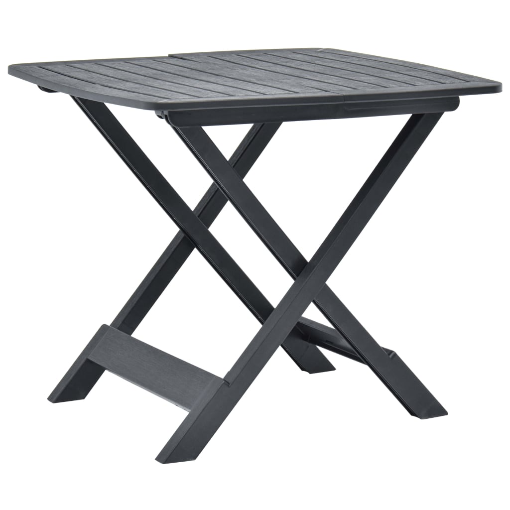 Tuintafel inklapbaar 79x72x70 cm kunststof antraciet is nu te koop bij PeponiXL, paradijselijk wonen!