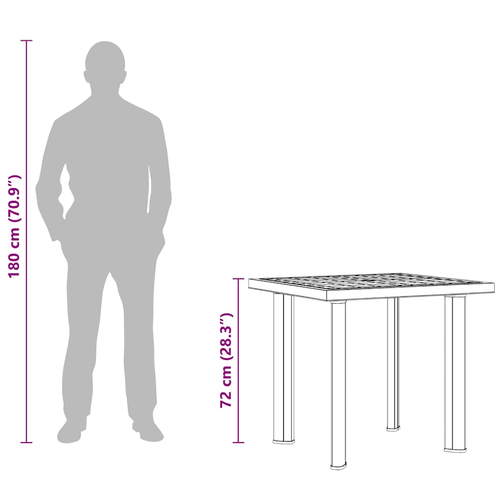 Tuintafel 80x75x72 cm kunststof antraciet is nu te koop bij PeponiXL, paradijselijk wonen!
