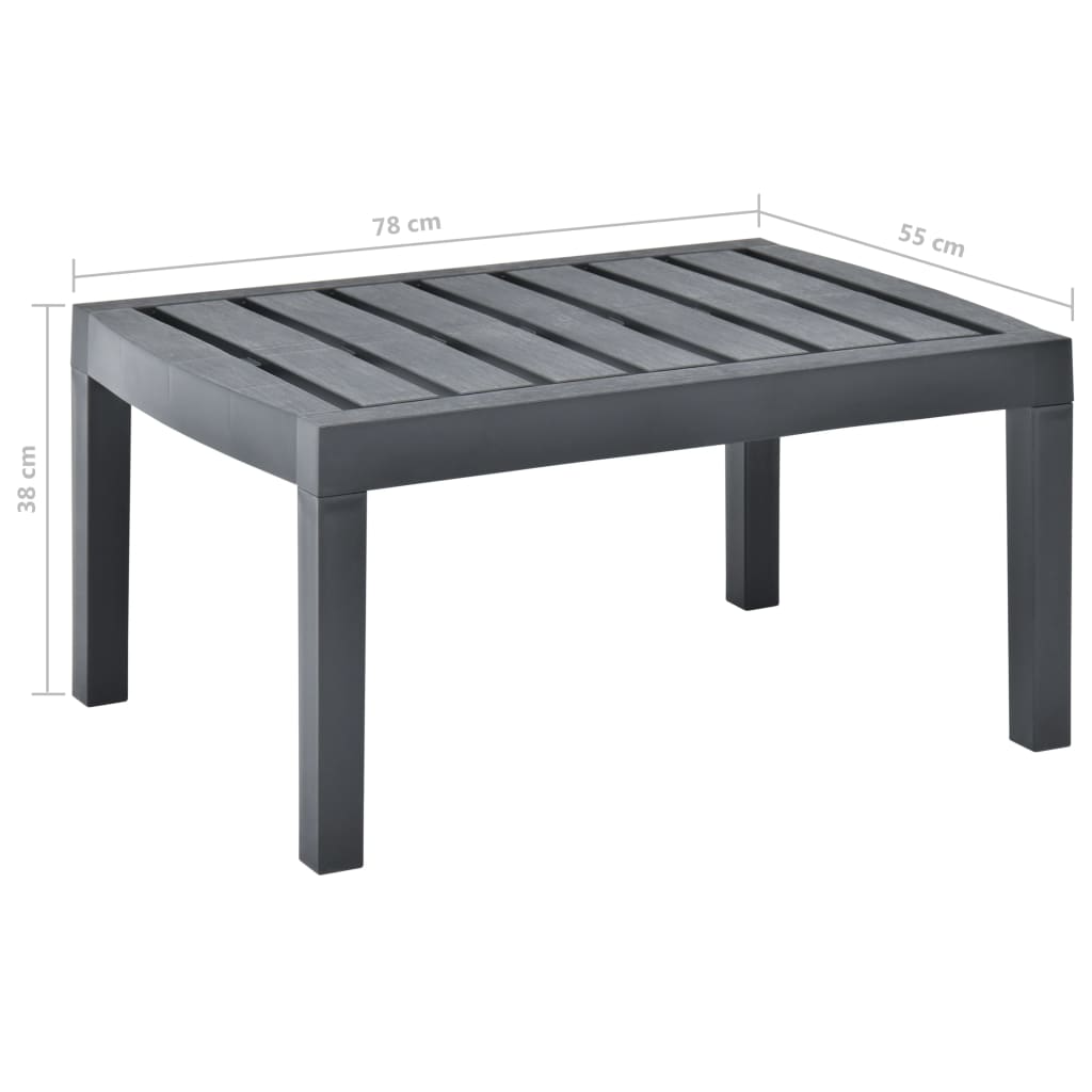 Tuintafel 78x55x38 cm kunststof antracietkleurig is nu te koop bij PeponiXL, paradijselijk wonen!