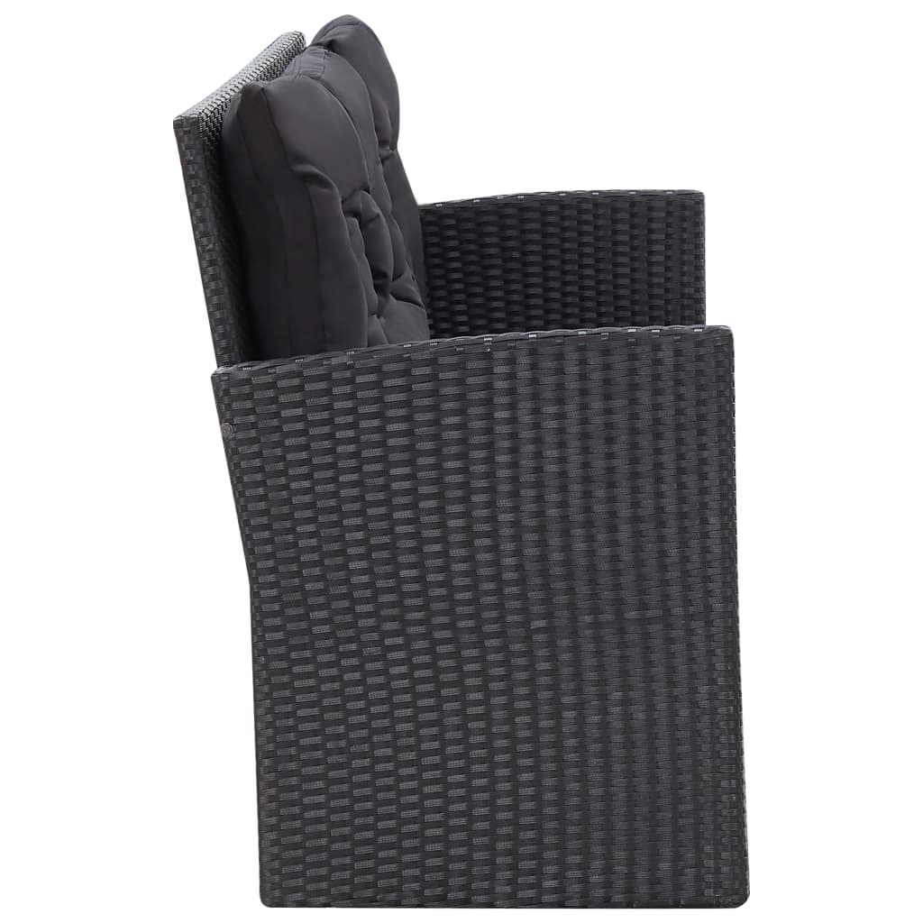 6-delige Loungeset met kussens poly rattan zwart is nu te koop bij PeponiXL, paradijselijk wonen!