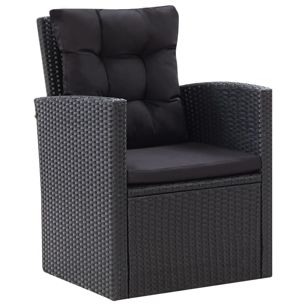 6-delige Loungeset met kussens poly rattan zwart is nu te koop bij PeponiXL, paradijselijk wonen!