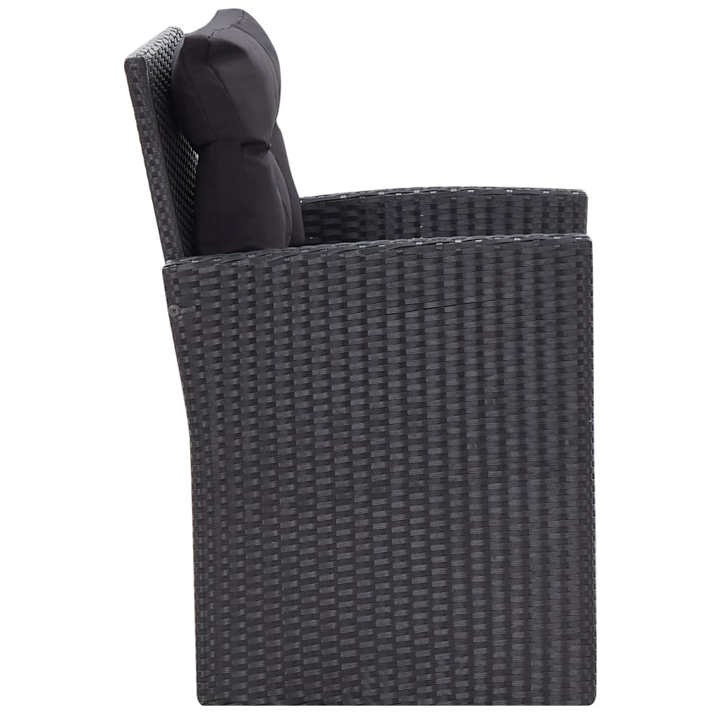 6-delige Loungeset met kussens poly rattan zwart is nu te koop bij PeponiXL, paradijselijk wonen!