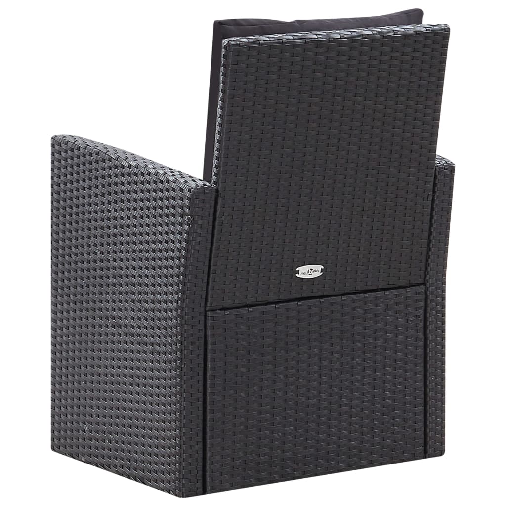 6-delige Loungeset met kussens poly rattan zwart is nu te koop bij PeponiXL, paradijselijk wonen!