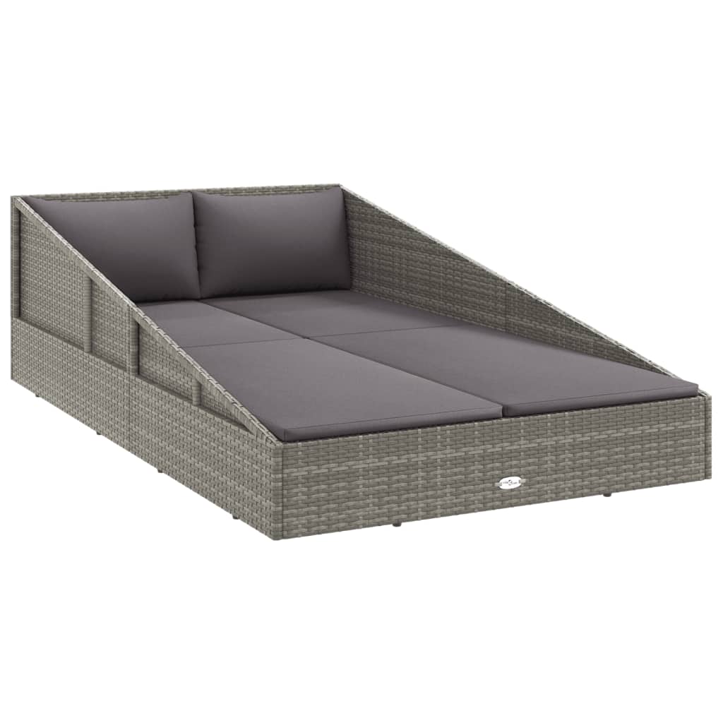 Tuinbed 110x200 cm poly rattan grijs is nu te koop bij PeponiXL, paradijselijk wonen!