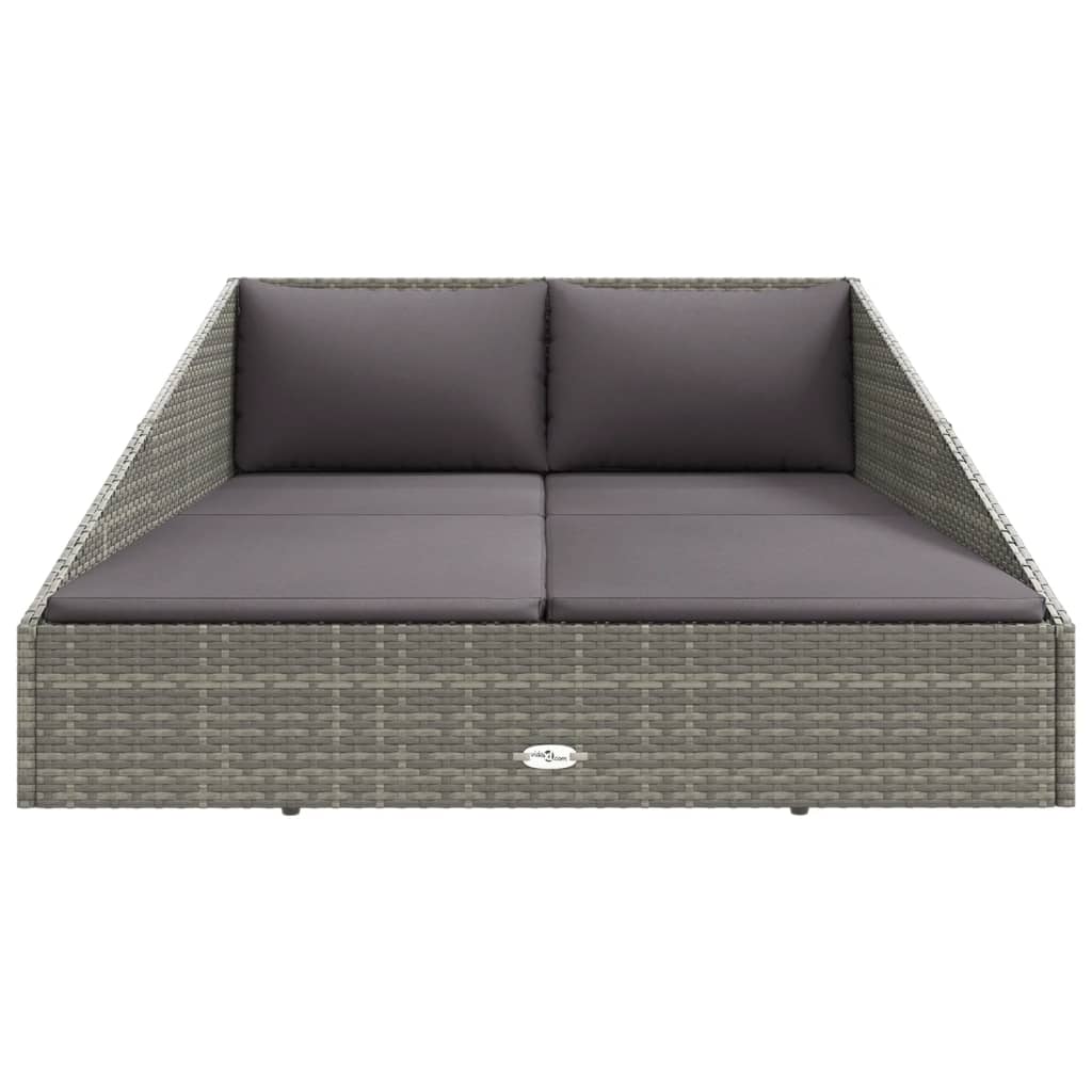 Tuinbed 110x200 cm poly rattan grijs is nu te koop bij PeponiXL, paradijselijk wonen!