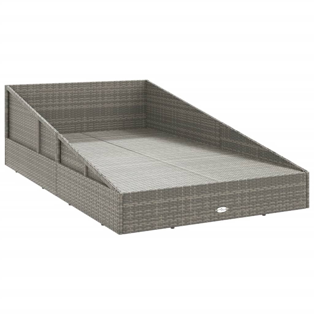 Tuinbed 110x200 cm poly rattan grijs is nu te koop bij PeponiXL, paradijselijk wonen!