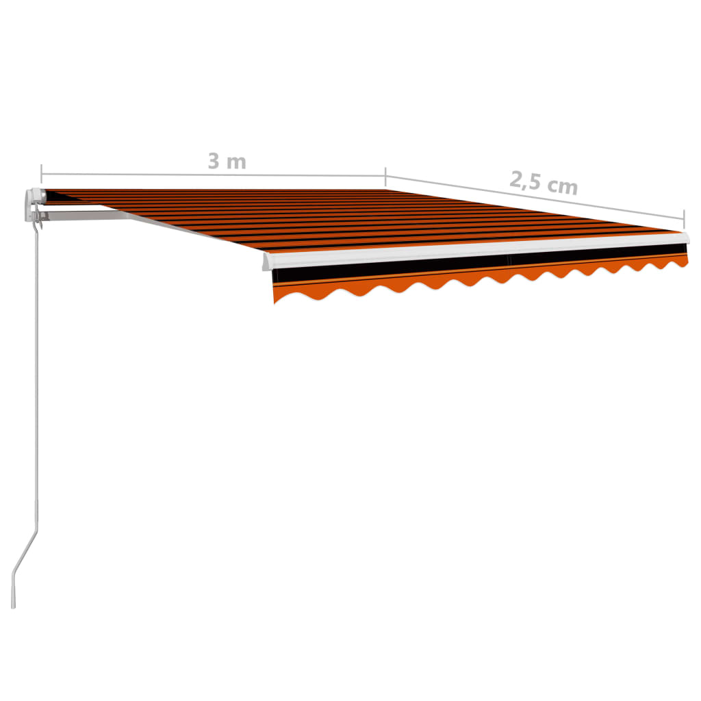 Luifel handmatig uittrekbaar 300x250 cm oranje en bruin is nu te koop bij PeponiXL, paradijselijk wonen!