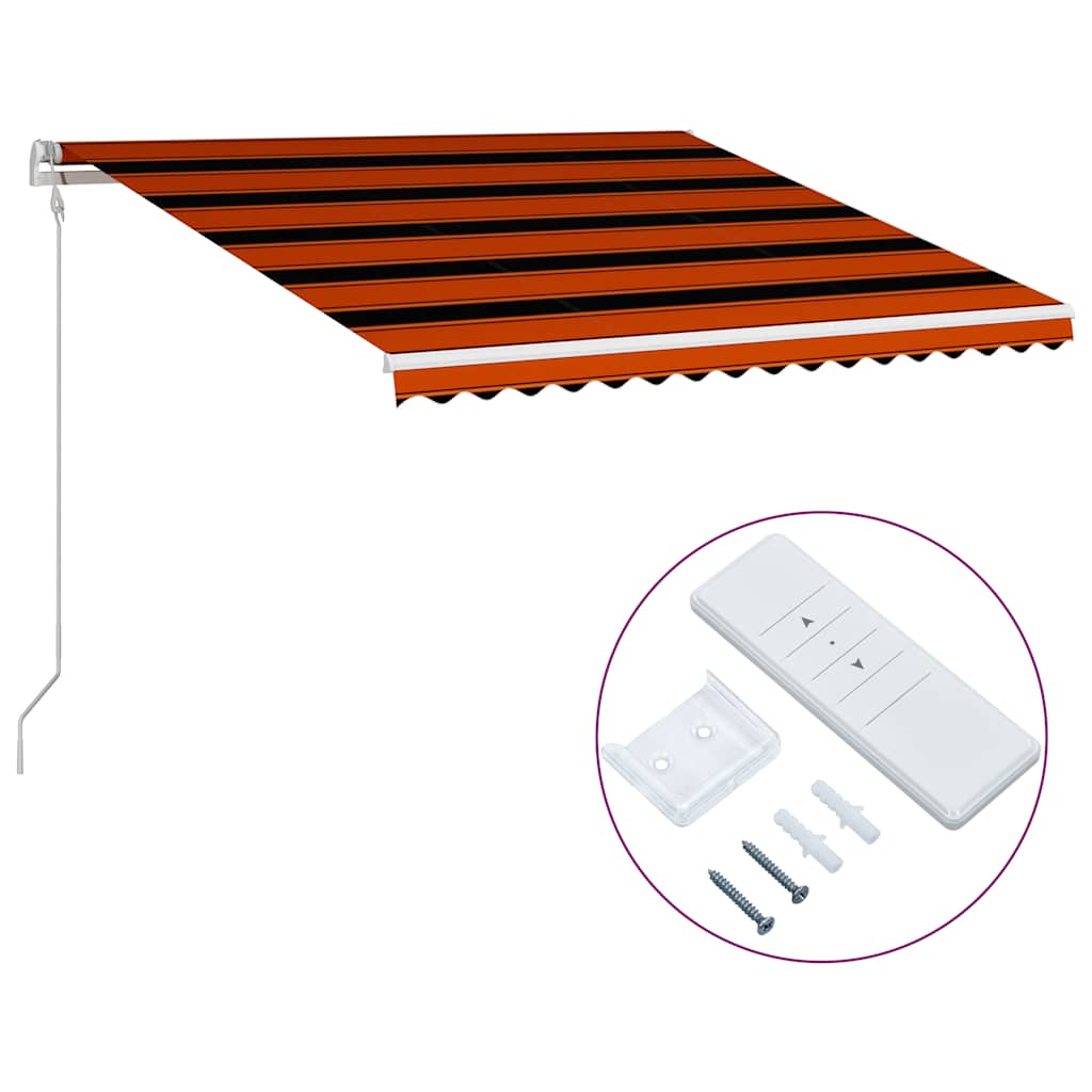 Luifel automatisch uittrekbaar 400x300 cm oranje en bruin is nu te koop bij PeponiXL, paradijselijk wonen!