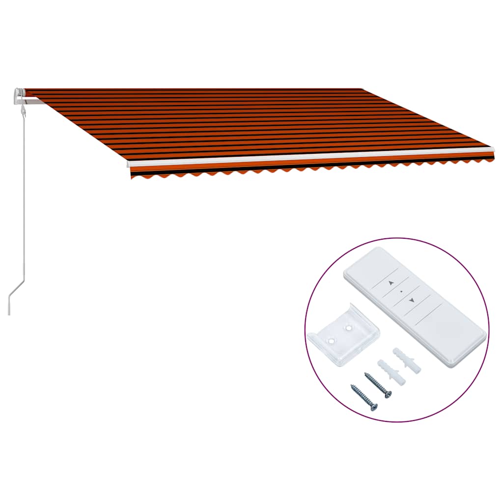 Luifel automatisch uittrekbaar 600x300 cm oranje en bruin is nu te koop bij PeponiXL, paradijselijk wonen!