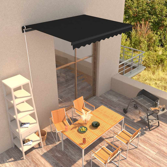Luifel handmatig uittrekbaar 350x250 cm antraciet is nu te koop bij PeponiXL, paradijselijk wonen!