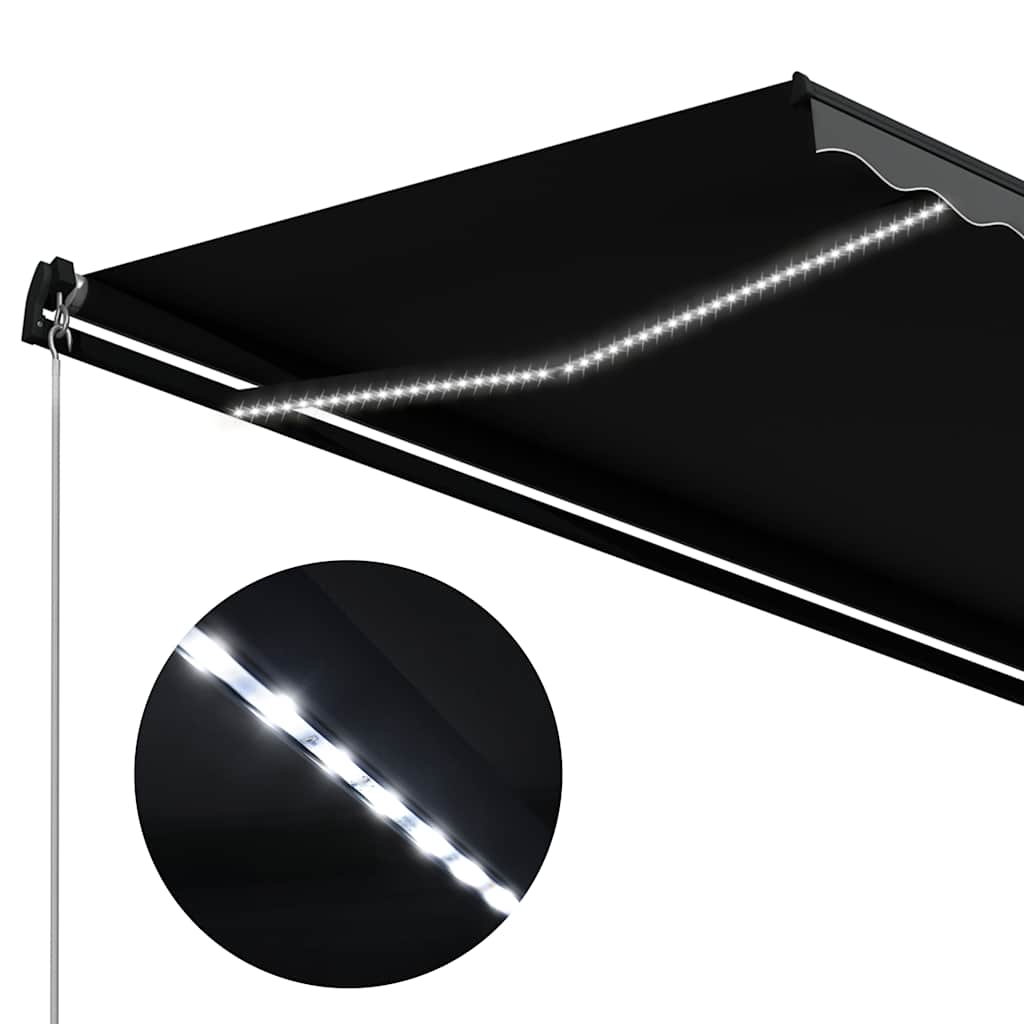 Luifel handmatig uittrekbaar met LED 450x300 cm antraciet is nu te koop bij PeponiXL, paradijselijk wonen!