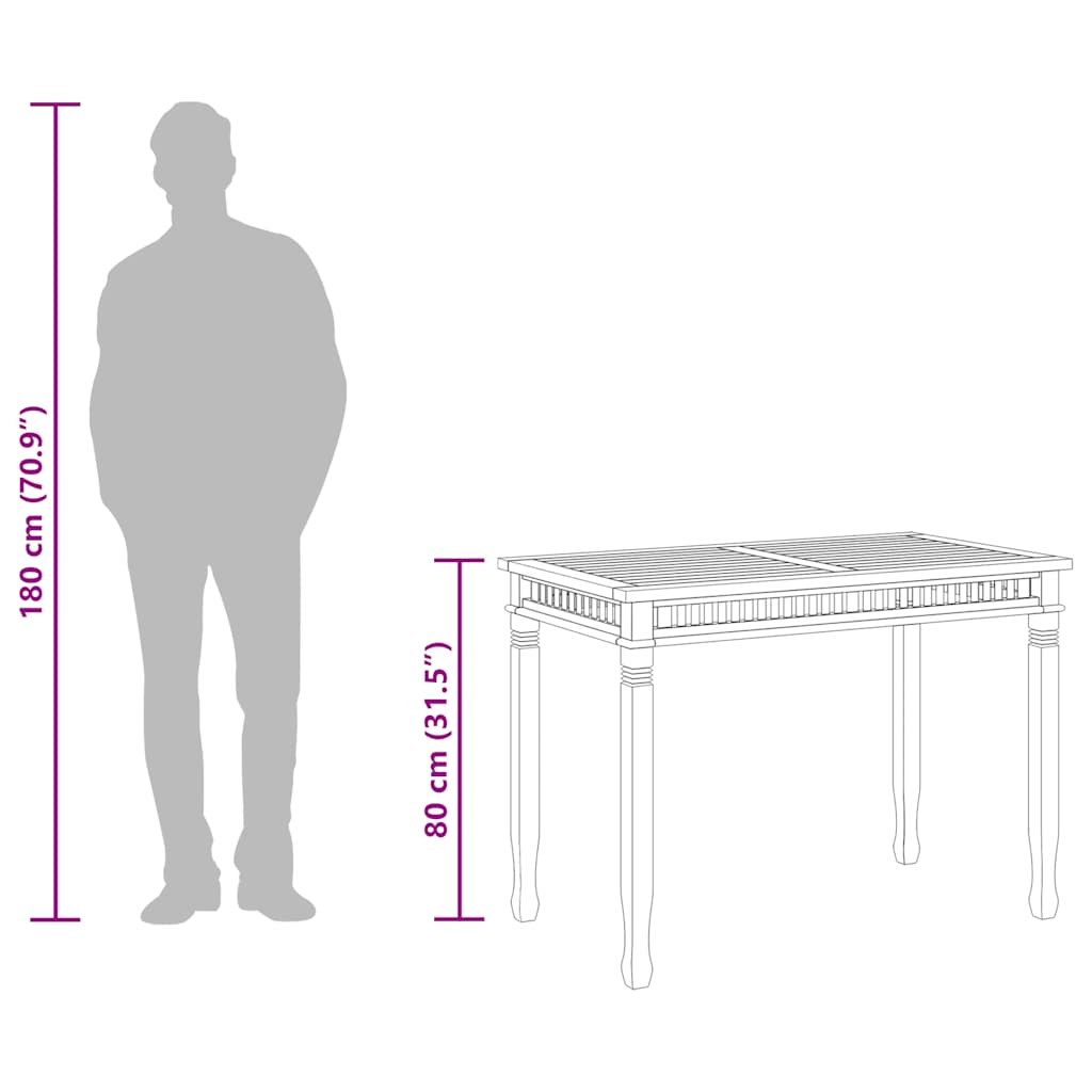 Tuintafel 120x65x80 cm massief teakhout is nu te koop bij PeponiXL, paradijselijk wonen!