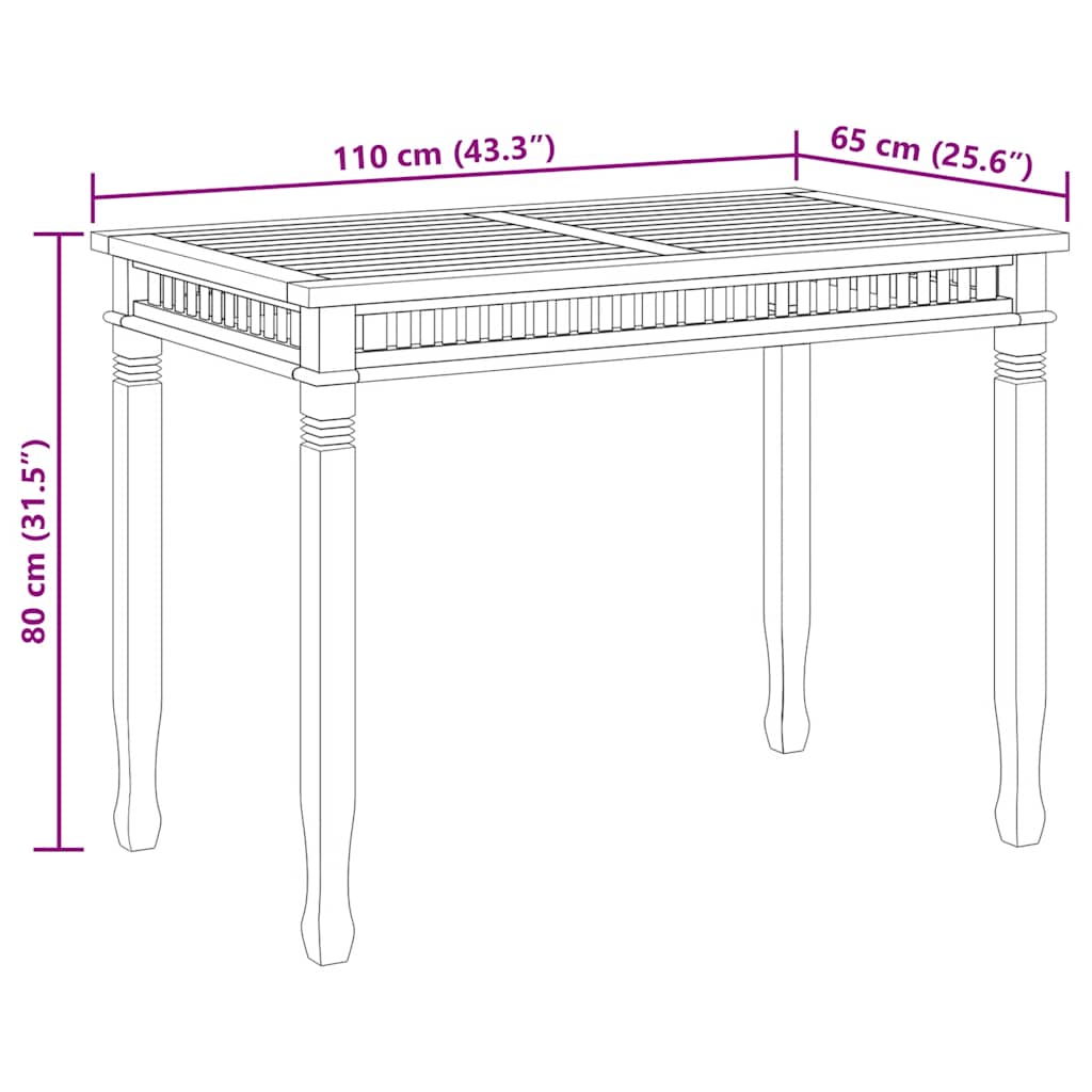 Tuintafel 120x65x80 cm massief teakhout is nu te koop bij PeponiXL, paradijselijk wonen!