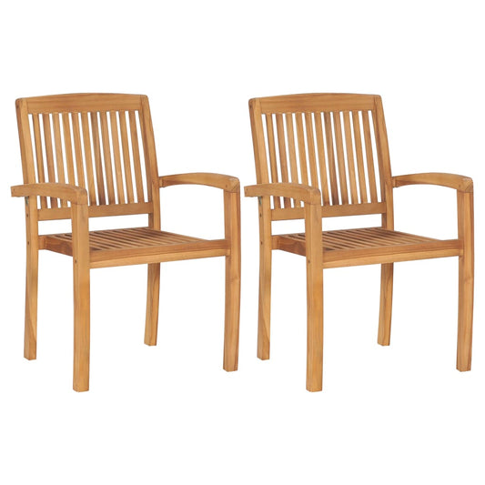 Tuinstoelen stapelbaar 2 st massief teakhout is nu te koop bij PeponiXL, paradijselijk wonen!