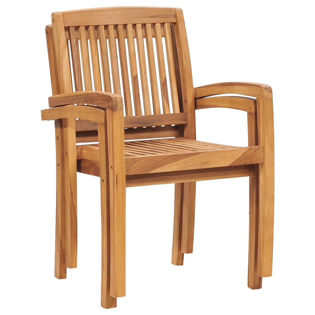 Tuinstoelen stapelbaar 2 st massief teakhout is nu te koop bij PeponiXL, paradijselijk wonen!