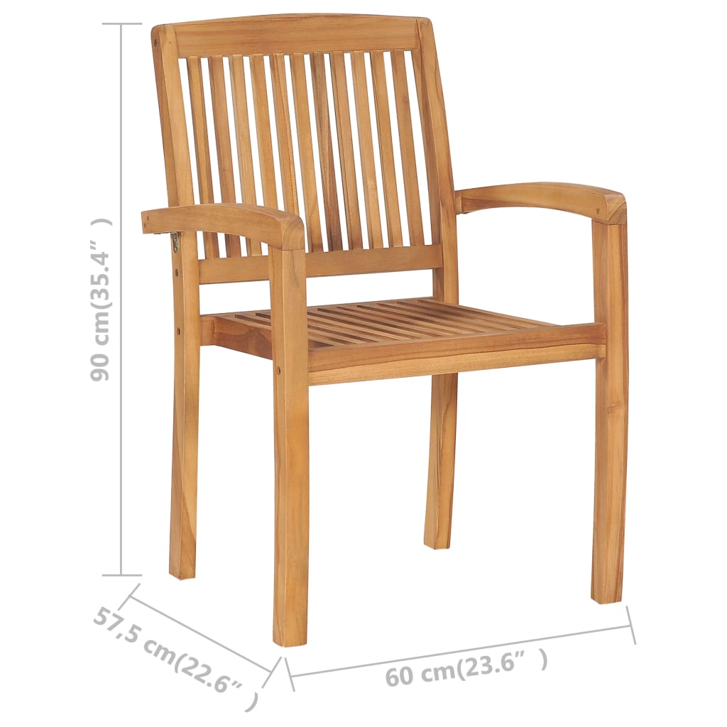 Tuinstoelen stapelbaar 2 st massief teakhout is nu te koop bij PeponiXL, paradijselijk wonen!