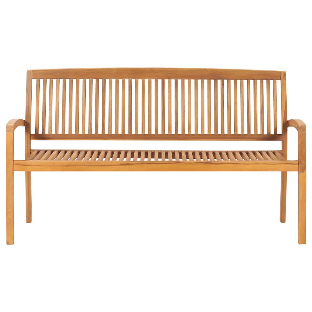 Tuinbank 3-zits stapelbaar 159 cm massief teakhout is nu te koop bij PeponiXL, paradijselijk wonen!