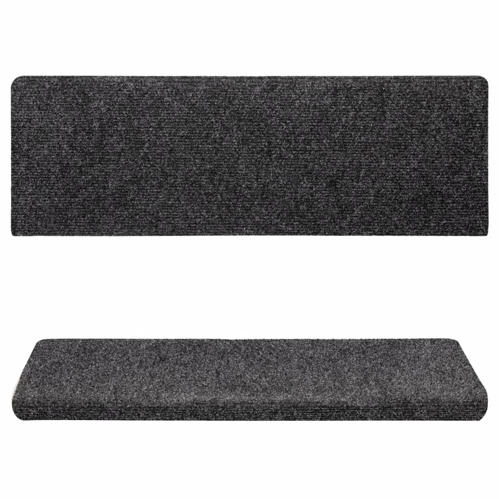 Trapmatten zelfklevend 15 stuks 65x21x4 cm donkergrijs rechthoekige rand is nu te koop bij PeponiXL, paradijselijk wonen!