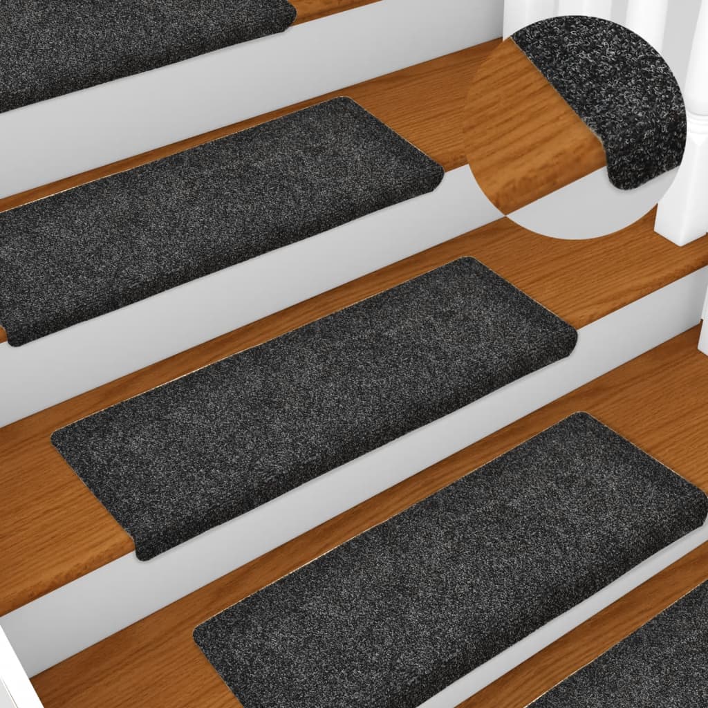 Trapmatten zelfklevend 15 stuks 65x21x4 cm donkergrijs rechthoekige rand is nu te koop bij PeponiXL, paradijselijk wonen!