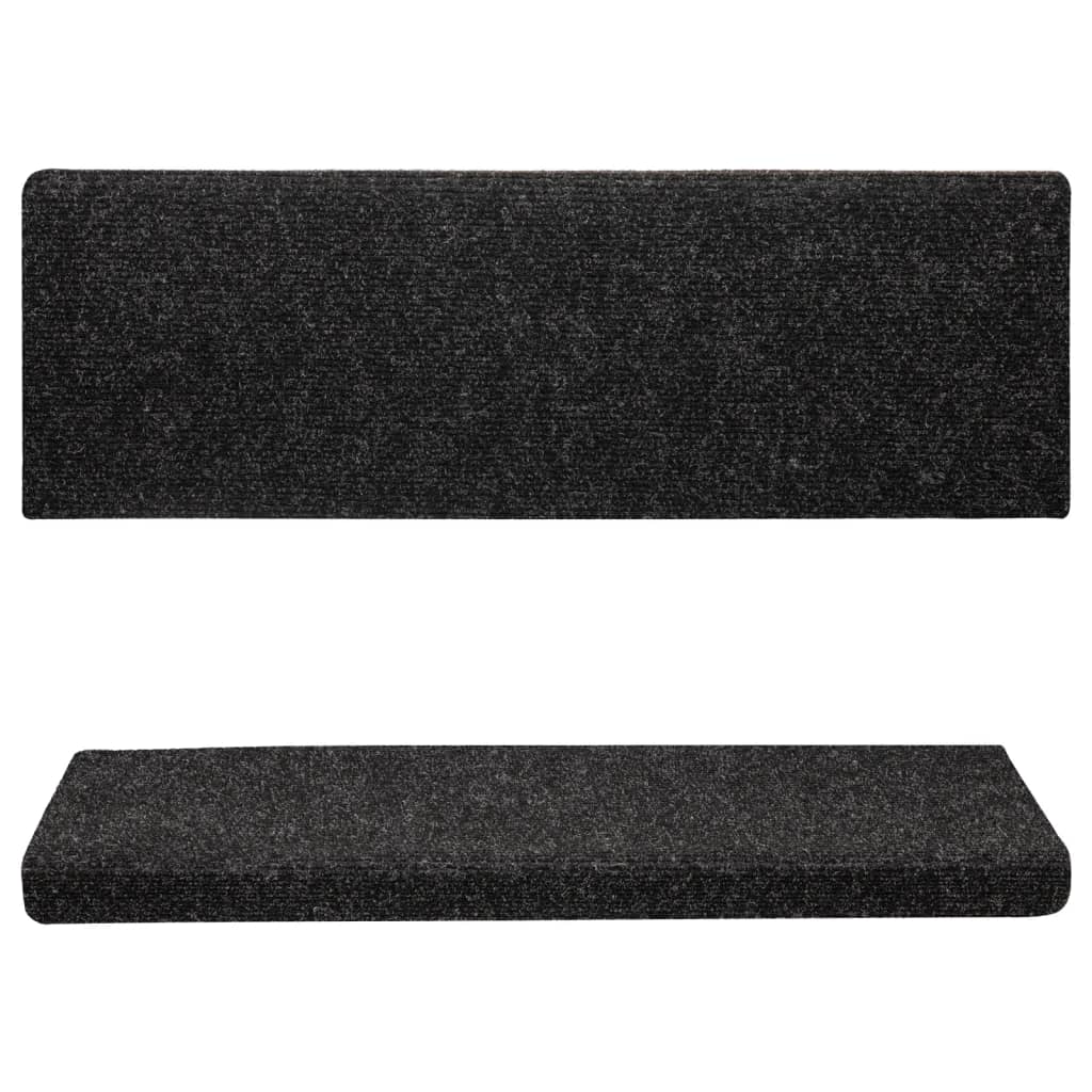 Trapmatten Zelfklevend 15 stuks 65x21x4 cm Zwart Rechthoekige Rand is nu te koop bij PeponiXL, paradijselijk wonen!