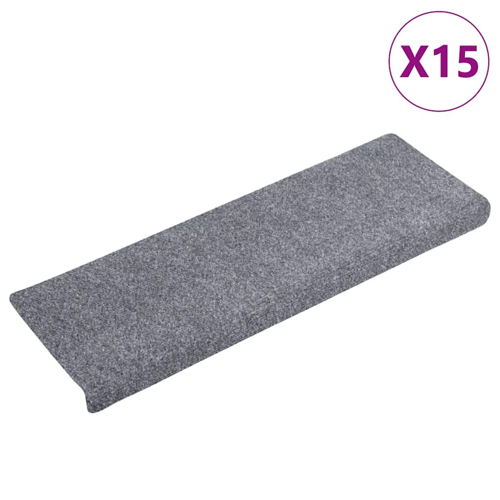Trapmatten zelfklevend 15 stuks 65x21x4 cm lichtgrijs met rechthoekige rand is nu te koop bij PeponiXL, paradijselijk wonen!