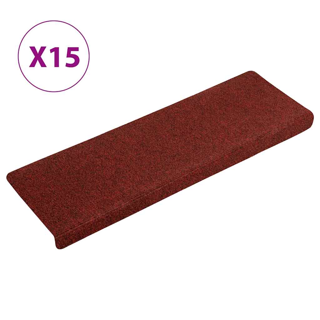Trapmatten Zelfklevend 15 stuks 65x21x4 cm Bordeaux Rood Rechthoekige Rand is nu te koop bij PeponiXL, paradijselijk wonen!