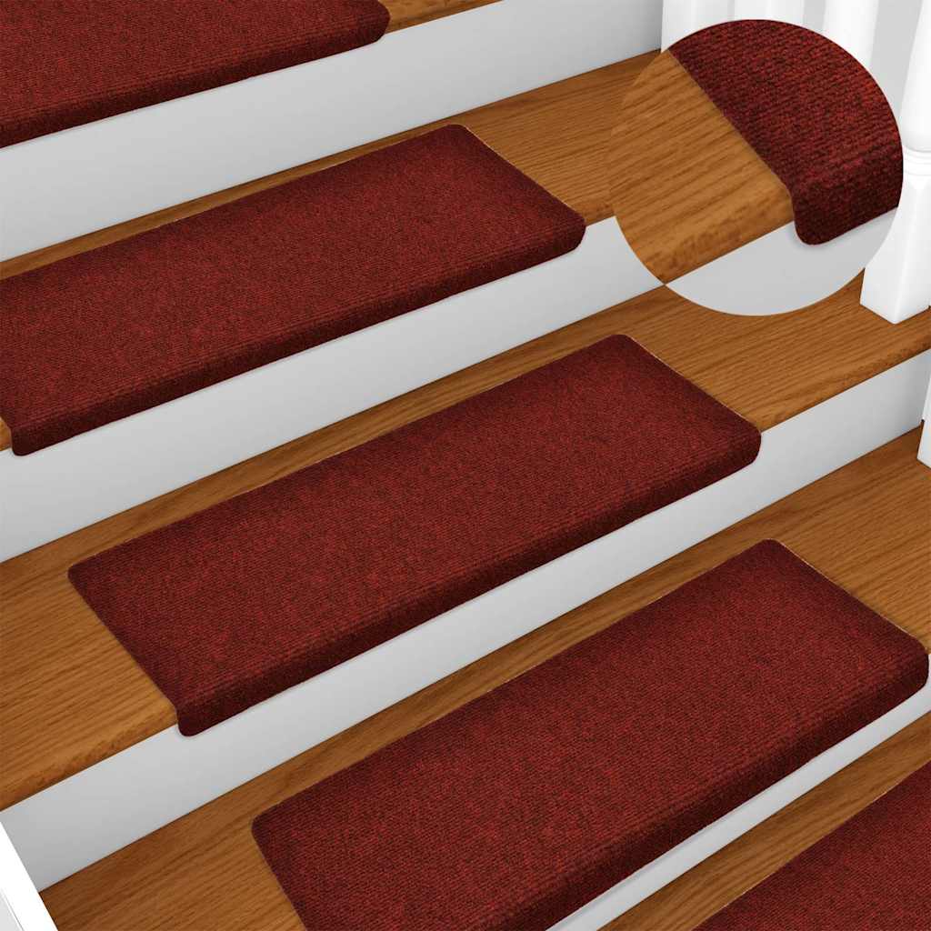 Trapmatten Zelfklevend 15 stuks 65x21x4 cm Bordeaux Rood Rechthoekige Rand is nu te koop bij PeponiXL, paradijselijk wonen!