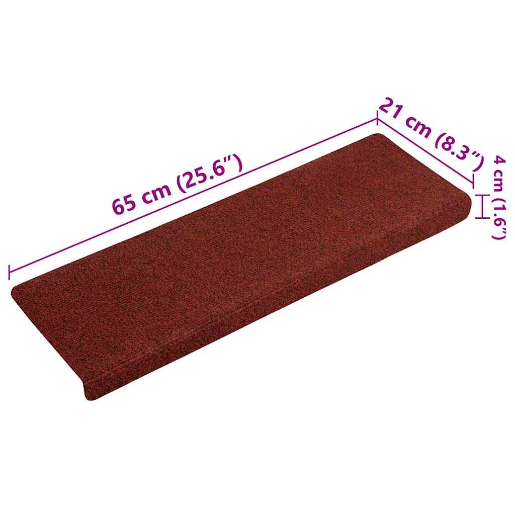 Trapmatten Zelfklevend 15 stuks 65x21x4 cm Bordeaux Rood Rechthoekige Rand is nu te koop bij PeponiXL, paradijselijk wonen!
