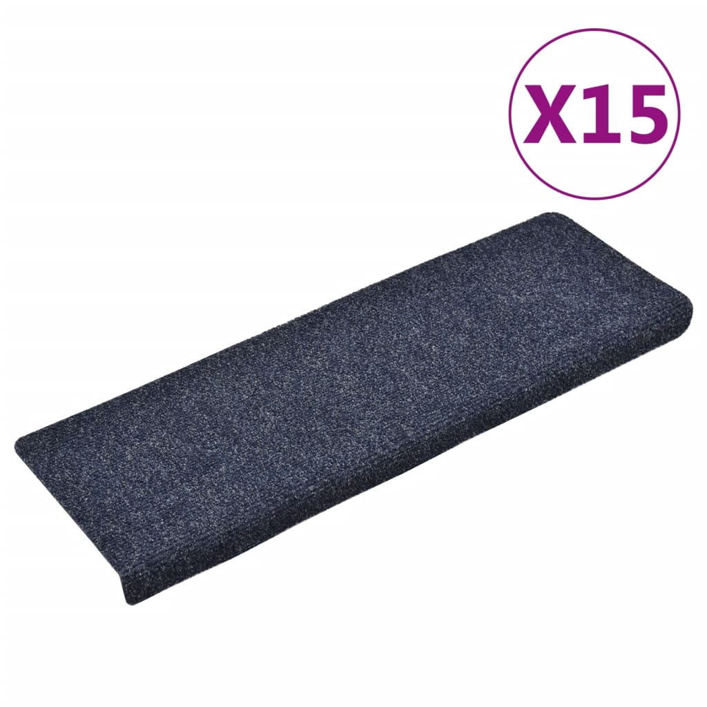 Trapmatten zelfklevend 15 stuks 65x21x4 cm blauw rechthoekige rand is nu te koop bij PeponiXL, paradijselijk wonen!
