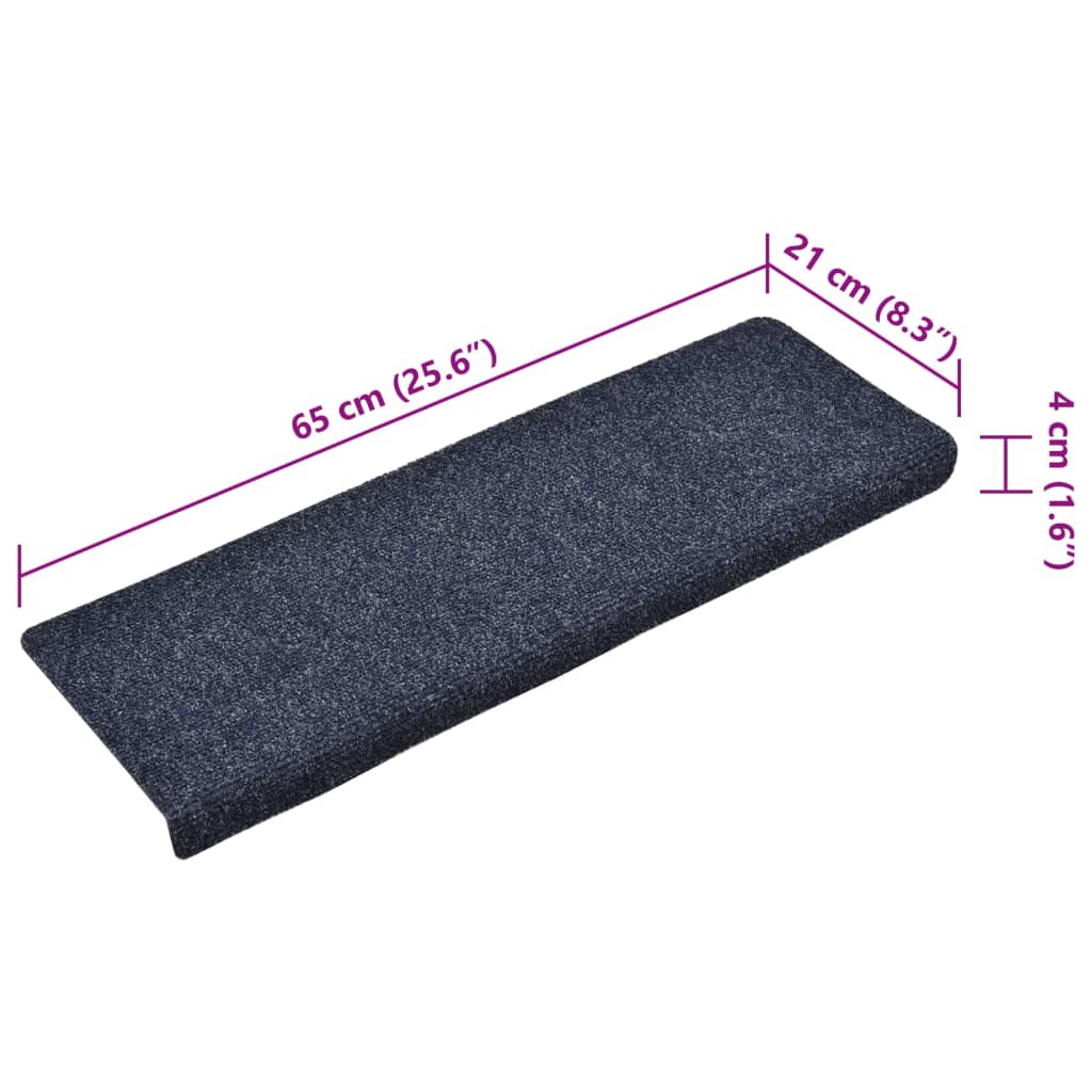 Trapmatten zelfklevend 15 stuks 65x21x4 cm blauw rechthoekige rand is nu te koop bij PeponiXL, paradijselijk wonen!