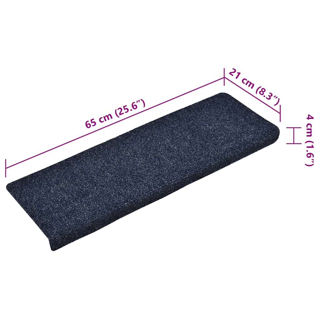 Trapmatten zelfklevend 15 stuks 65x21x4 cm blauw rechthoekige rand is nu te koop bij PeponiXL, paradijselijk wonen!