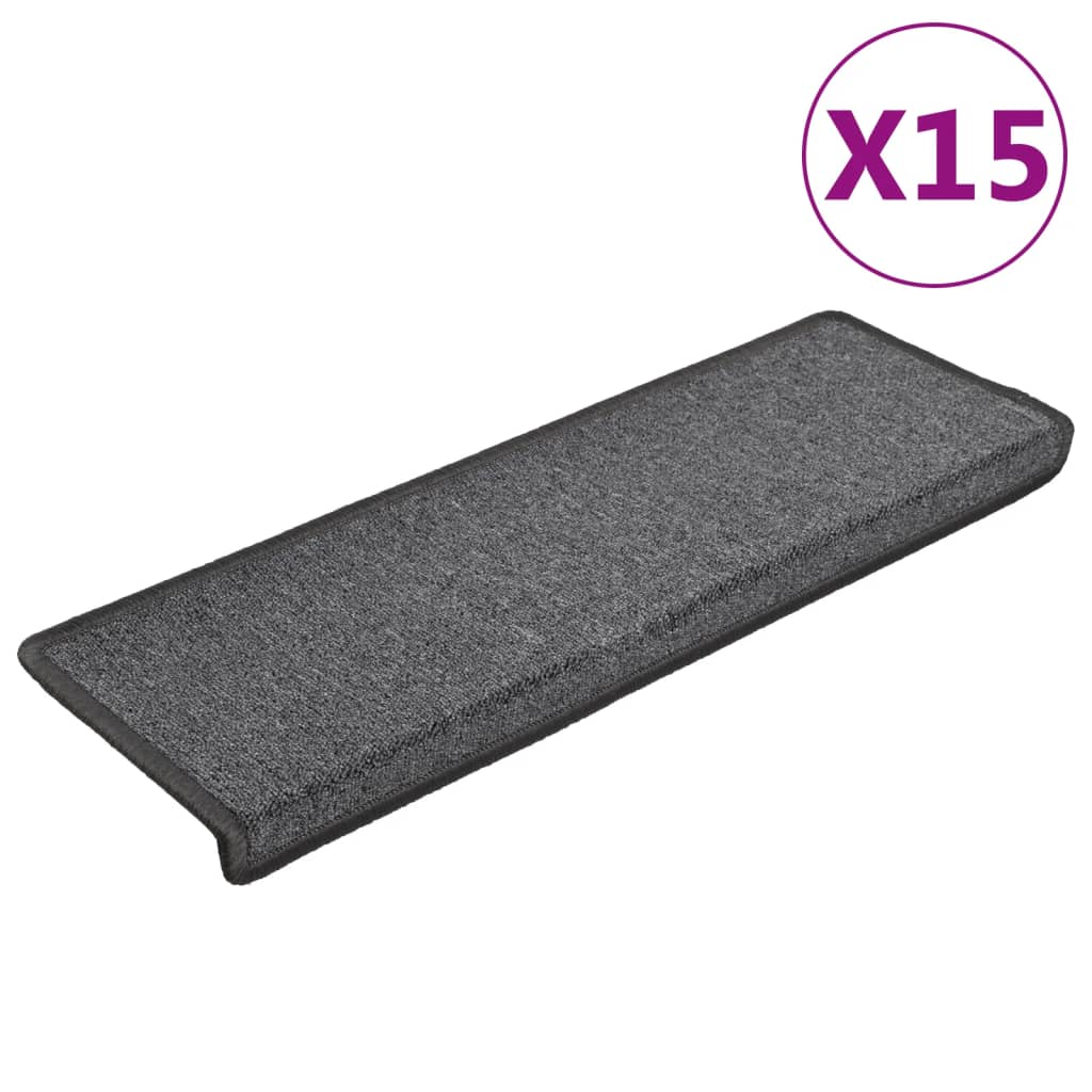 Trapmatten 15 st 65x21x4 cm Donkergrijs Rechthoekige Rand is nu te koop bij PeponiXL, paradijselijk wonen!